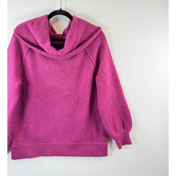 Free People Womens Sweater Purple Echo Beach Cowl Neck Wool Blend Pullover Small - Picture 5 of 10